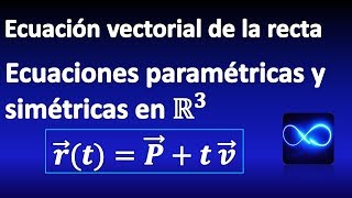 72 Ecuación vectorial paramétricas y simétricas de una recta en el espacio R3 [upl. by Faustena]