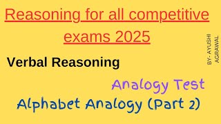 Alphabet Analogy Part 2all govt job exam preparation [upl. by Leela]