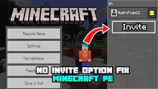 How To Fix quotInvite To Gamequot Option Not Appearing In Minecraft PE [upl. by Ecnerrot]