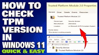 How To Check TPM Trusted Platform Module Version in Windows 11 Guide [upl. by Aerdnod650]