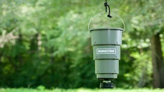 Moultrie 5Gallon AllInOne Hanging Feeder  Wildlife Feeder [upl. by Neelyhtak]