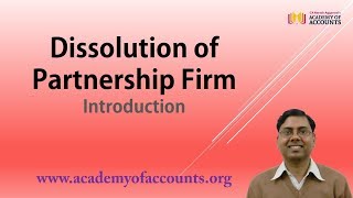 1 Dissolution of Partnership Firm Introduction [upl. by Aylward]