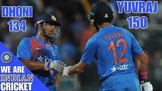 India vs England 2nd ODI HD Highlights Yuvraj Singh 150 and Ms Dhoni 134 to save india to scores 381 [upl. by Ennoitna]