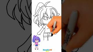 How to Draw Gacha Life Character Easy Step by step shorts [upl. by Albrecht412]