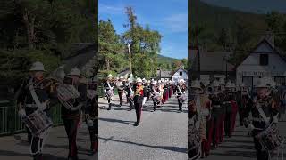 Band HM royalmarines Scotland marchingband playing on march to 2024 braemargathering shorts [upl. by Firahs930]