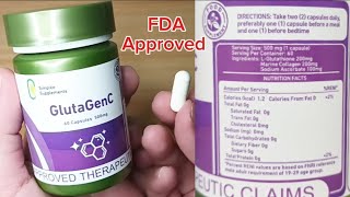 GlutaGenC Simplee Supplements Whitening Capsules FDA Approved Glutathione Collagen Sodium Ascorbate [upl. by Noside]