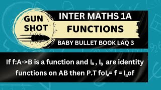 Inter Maths 1A  Functions  Baby Bullet Book LAQ 3  IMP 7 Marks  Gunshot [upl. by Celle]