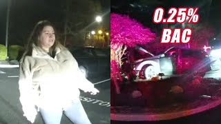 Woman Arrested AGAIN for DWI After Totaling Honda at Over TRIPLE the Legal Limit [upl. by Nonnek470]