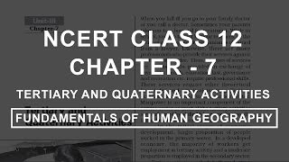 Tertiary and Quaternary Activities  Chapter 7 Geography NCERT Class 12 [upl. by Friedrich]