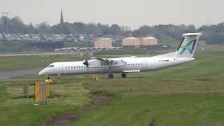 Smooth Landing Avanti Air De Havilland Canada Dash 8400 at Birmingham Airport [upl. by Eednas660]