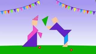 Tangram Animation  Happy Birthday [upl. by Alusru]