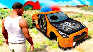 Robando Coches DE POLICÍA MILLONARIOS ABANDONADOS en GTA 5  🚓🚨 [upl. by Tattan218]