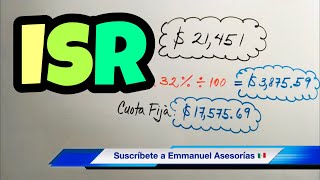 Cálculo del ISR Impuesto Sobre la Renta Ejemplo SÚPER Fácil y paso a paso [upl. by Krystalle476]