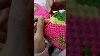 How to Change Color Wayuu Crochet Slipper Idea For Beginners crochetideas crochet shortsyoutube [upl. by Saddler798]