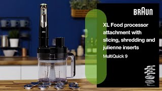 MultiQuick 9  How to use the XL Food processor with slicing shredding and Julienne inserts [upl. by Jeffcott974]