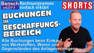 Buchungen im Beschaffungsbereich Alle Buchungen beim Einkauf von Umlauf und Anlagevermögen [upl. by Madai]