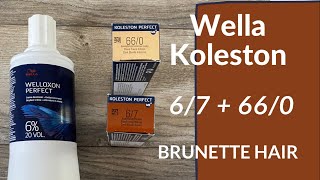 WELLA KOLESTON PERFECT  Shades 67  660 root coverage for brunette hair [upl. by Dnyletak597]