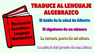 1º ESO Traduce al lenguaje algebraico [upl. by Seavey688]