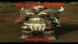 New World Aeturnum  Maple Tank 1v15 Build SnS  Flail  Wall Tank World Record HP World Boss [upl. by Miguela]