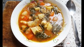 ITALIAN VEGAN MINESTRONE SOUP RECIPE  LOW SODIUM  ASMR   Connies RAWsome kitchen [upl. by Aseuqram]