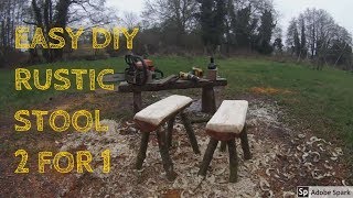 Make A Log Stool With No Nails  Wood Craft  Easy Rustic DIY [upl. by Topliffe]