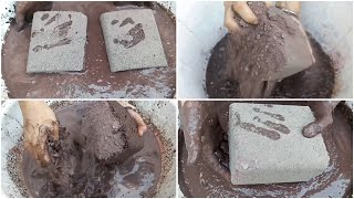 Asmr Extra Soft amp Dusty Red Dirt Concrete Crushing  Dipping In Water  Mixing😌asmr satisfying [upl. by Lletnahc856]