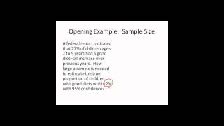 Sample size for Single Population Proportion example 1 [upl. by Einatsed]