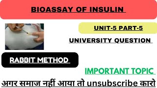 Bioassay of InsulinRabbit MethodPharmacology [upl. by Albie]