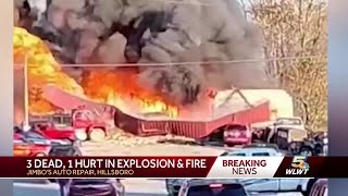 Fire chief 3 dead 1 injured after explosion leads to massive fire at Hillsboro auto repair shop [upl. by Lita]