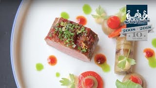 2 Michelin star chef Rolf Fliegauf creates lamb from Romandie with peppers and aubergine [upl. by Nialb]