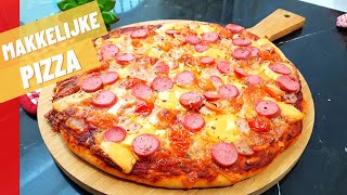 MAKKELIJKE PIZZA RECEPT Hoe Maak Je Thuis PIZZA  Pizzadeeg Recept [upl. by Eyaj]