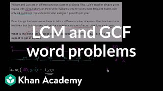 LCM and GCF word problems  Factors and multiples  PreAlgebra  Khan Academy [upl. by Yhtomot]