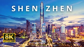 Shenzhen China 🇨🇳 in 8K ULTRA HD 60FPS at night by Drone [upl. by Tris]