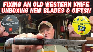 Fixing an Old Western Knife  Unboxing New Blades and Gifts [upl. by Beryl507]