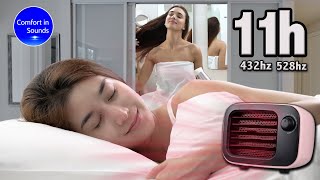 Hair Dryer and Dense Heater Noise to Sleep Deeply White Noise Black Screen 432hz 528hz [upl. by Sollows]