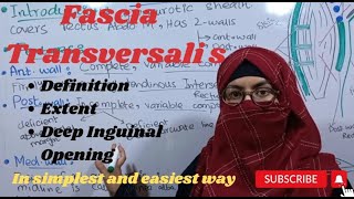 Fascia Transversalis  in easiest way  Anterior abdominal wall  ayeshamedicaleducation [upl. by Rimma]