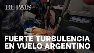 Fuertes turbulencias en vuelo de Aerolíneas Argentinas [upl. by Ardnwahs311]