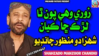 Zori Wahe Pawan Tha Lurk Cha Kayan  Shahzado Manzoor Chandio  Sindhi Sad Song 2024  Sakhirani [upl. by Anatnahs418]