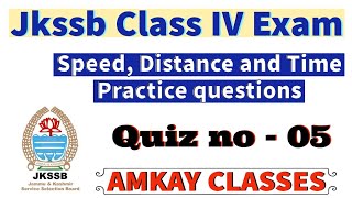 10 mcq Speed Distance and Time Mathematics  Jkssb class 4 exam [upl. by Deeyn]