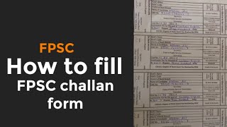 How to fill FPSC challan form  fpsc howto [upl. by Angelo163]