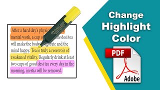 How to change highlight color in a pdf file Edit PDF using Adobe Acrobat Pro DC [upl. by Rutan]