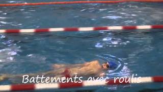 Les exercices de natation en dos  exercices sur le roulis des épaules [upl. by Ahsat]