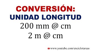 CONVERSION DE UNIDADES DE LONGITUD m cm mm km mi ft [upl. by Leuamme]