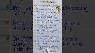 Republic day speech 2024  Speech On Republic Day  26 January speech 2024 republicdayspeech2024 [upl. by Flyn]