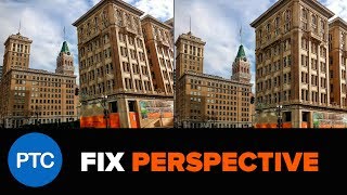 AUTOMATICALLY Fix Perspective Distortions in Photoshop  Automatic Upright in Camera RAW Tutorial [upl. by Assanav]