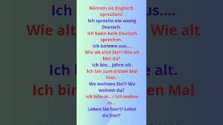 Allgemeines Gespräch deutsch deutscha1 lesson german lerne liebe [upl. by Rhianna]