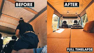 VW Caddy Maxi Camper Conversion Start To Finish  Van Build  Timelapse [upl. by Areehs534]