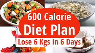 600 Calorie Diet Plan To Lose Weight Fast  Lose 6 Kg In 6 Days  Full Day Diet Plan For Weight Loss [upl. by Spieler531]