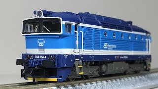 MINITRIX 16738 ČD Diesellok Rh754 quotTaucherbrille  Brejlovecquot Modellbahn Spur N DCCSound [upl. by Hselin]