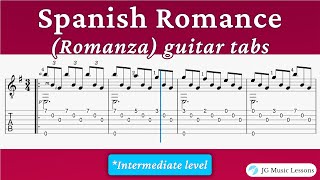 Spanish Romance Romanza guitar tabs [upl. by Mchugh]